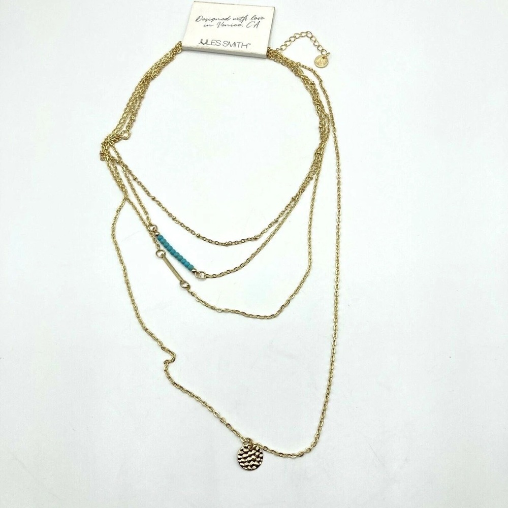 *BRAND NEW/UNUSED 🆕* Women’s Jules Smith Gold & Turquoise Layered Necklace - Picture 5 of 13